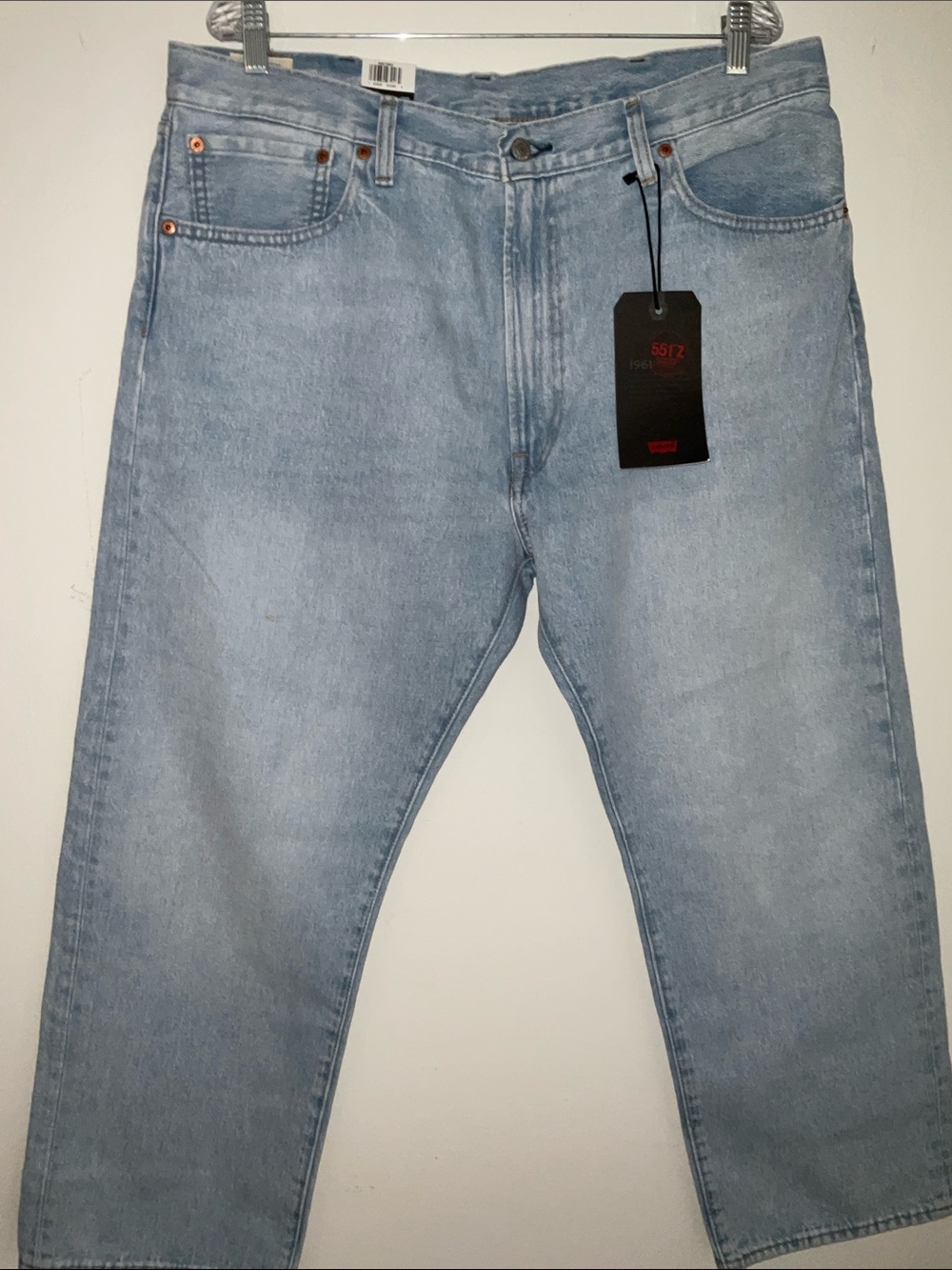 Levi’s 551 Z Authentic Straight Cropped Light Wash Cotton Hemp Blend 38x27 NWT